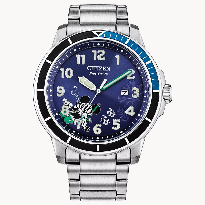 Mickey Water Sport Blue Dial Stainless Steel Bracelet AW1529-81W Mickey Water Sport Blue Dial Stainless Steel Bracelet AW1529-81W